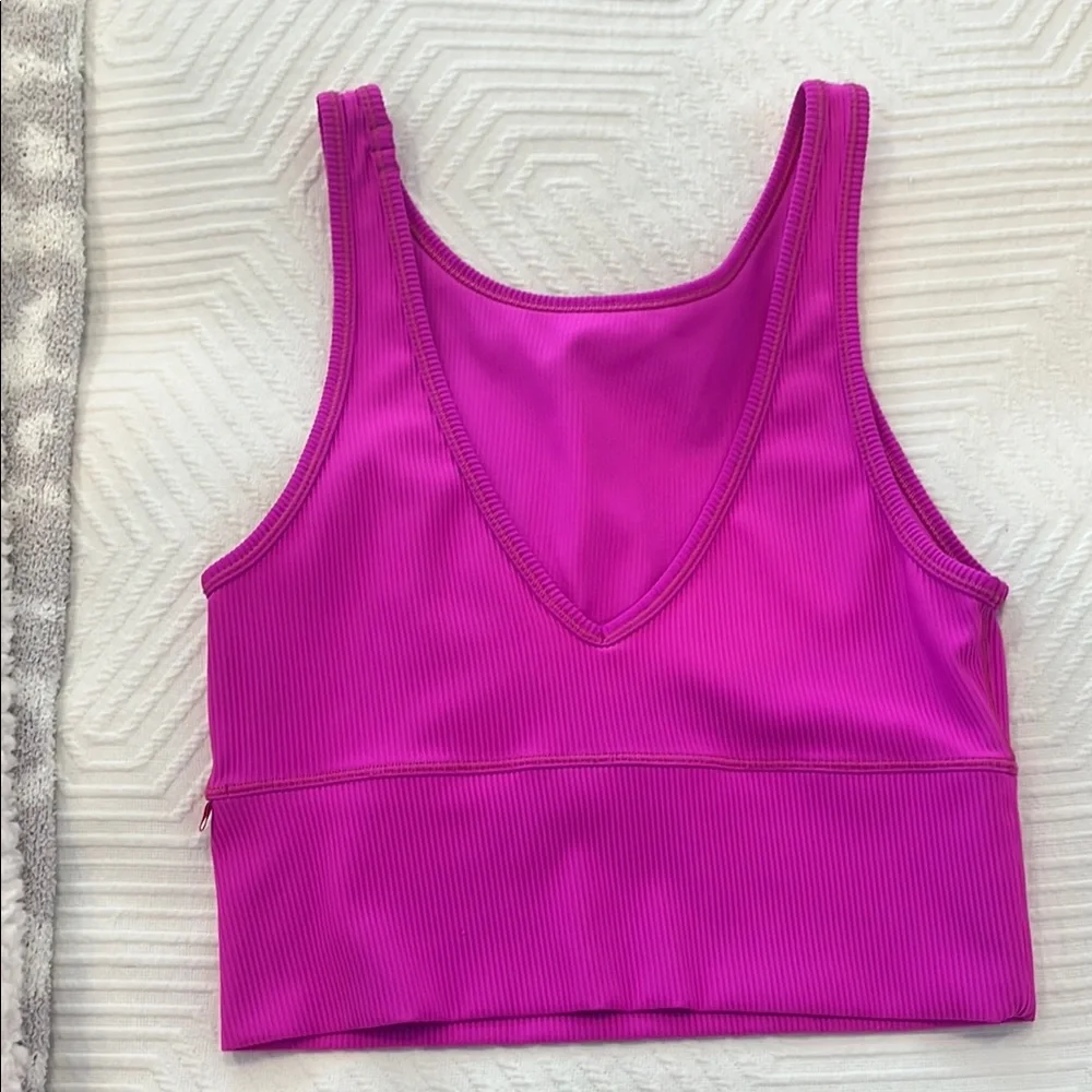Pink Lululemon Ribbed Top - Picture 2 of 2